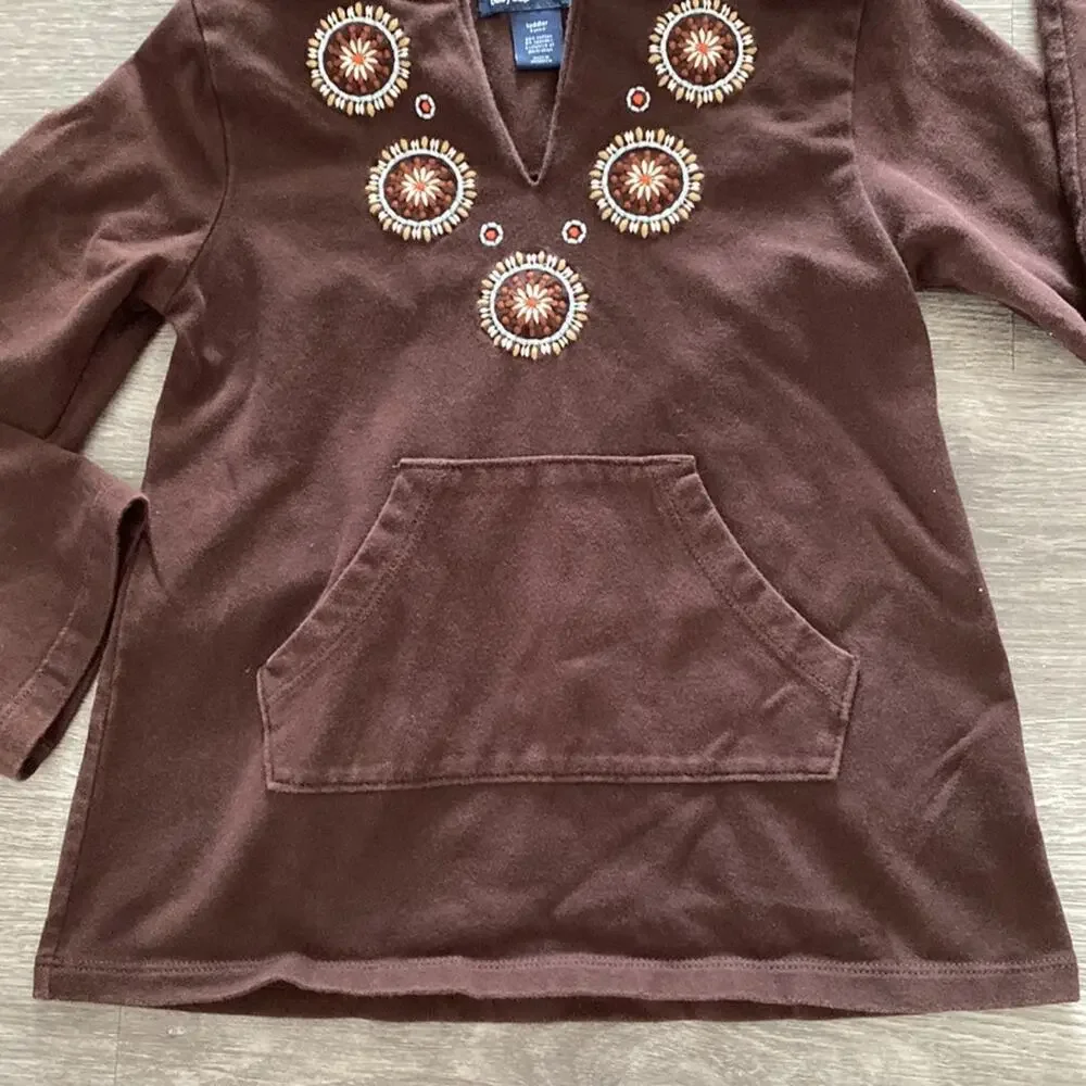 GAP hooded brown knit tunic top Size 5 Years